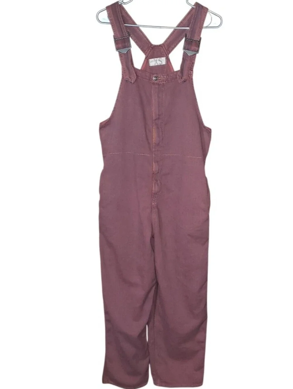 Free People We The Free Hunter Denim Overalls In Garnet Royale